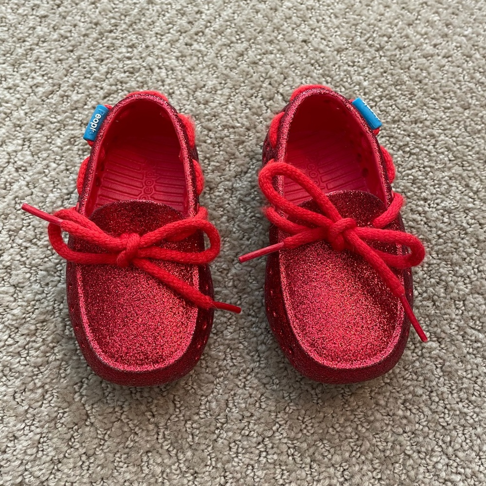 Red glitter shoes